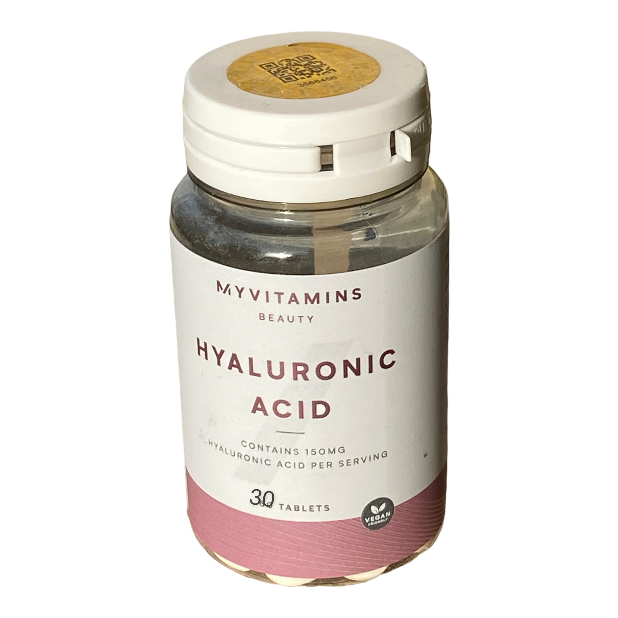 Myvitamins Hyaluronic Acid Tablets | High-Strength 150mg per Serving | Supports Skin Hydration, Joint & Tissue Health | 30 Tablets | Moisture-Retaining Molecule for Healthy Skin | Vegan-Friendly
