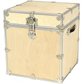 Rhino Naked Cube College Trunk, Wood Storage Box &amp; End Table | Cube, 1500+ lb Capacity, College Dorm, Home Storage, Office Storage, Dorm Room