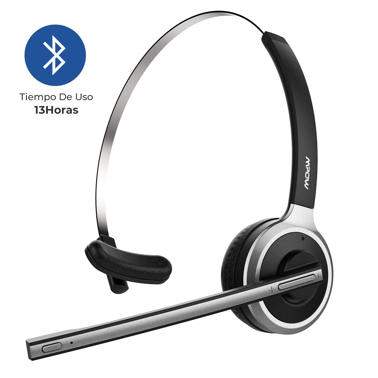 Mpow Auriculares de Diadema Bluetooth 4.1 Inalámbricos con Micrófono Externo 13 Horas de Conversación Ligero Manos