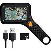 Digital Microscope Handheld 500X with 3.0" IPS Screen, Autofocus, 8GB TF Card, Portable USB Microscope Coin Magnifier with 8 LED Lights for Photo and Video, Windows/MacOS Recording &amp; Transmission