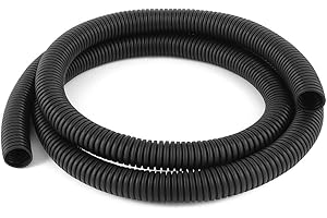 MGI SpeedWare Corrugated Non-Split Conduit, Black Wire Tubing for High-Temperature Automotive Harness and Indoor Outdoor Wire Management - 10ft Length (Inner Diameter 3/4")