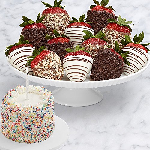 Shari's Berries Petite Birthday Cake & Full Dozen Fancy Strawberries