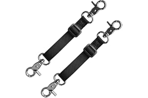 DELLA STELLA Adjustable Dog Collar Safety Clip 2 PCS, Prong Collar Backup Clips with Dual Clasps,Double Ended Backup Clasp,Harness Collar Connectors for Small and Medium Dogs