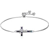 Faith Cross Bracelet S925 Sterling Silver Abalone Cross Bracelet Christian Religious Jewelry For Women Lover Mother Gifts