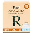Rael Panty Liners for Women, Organic Cotton Cover - Thin Pantiliners, Light Absorbency, Unscented, Chlorine Free (Micro Thin, 140 Count)