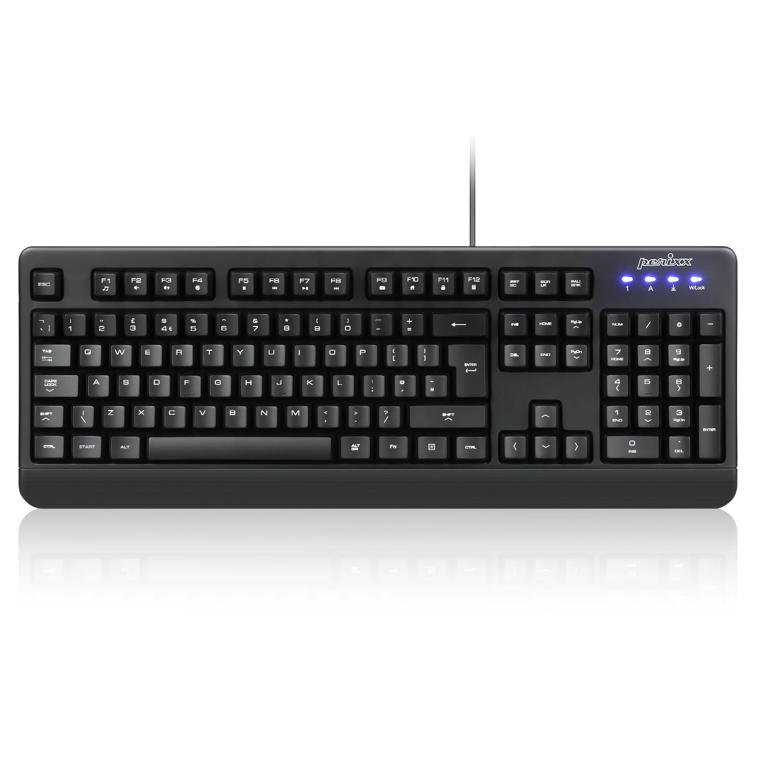 Perixx PERIBOARD-517 Waterproof Dustproof Keyboard with SGS Certified IP 65, Black, UK Layout