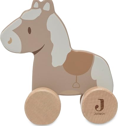 Jollein Wooden Toy Horse on Wheels FSC Certified Baby 6+ Months Developmental