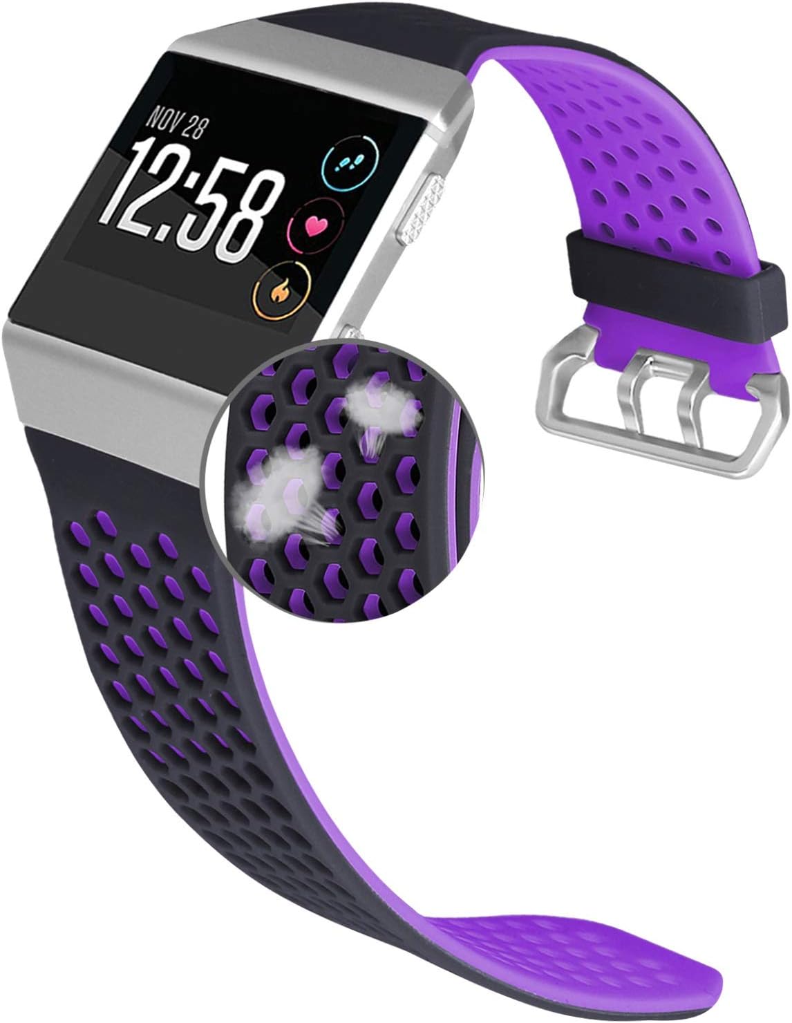 Replacement Band for Ionic Watch-Black/Purple
