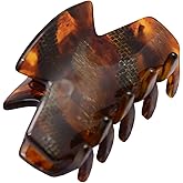 French Amie Chic Brown Shell Net Handmade Celluloid Small Jaw Hair Claw Clip Clamp Clutcher Women Hair Accessories, Made in France (Brown Shell Net)