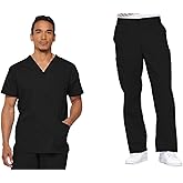 Dickies Scrub Set For Men With V-Neck 5 Pocket Top 81906 with Button Closure Elastic Waistband Pant 81006