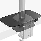 IMtKotW Monitor Mount Reinforcement Plate for Thin, Glass and Other Fragile Tabletop, Steel Bracket Plate Compatible with Most Monitor Stand C-Clamp Installation,Black