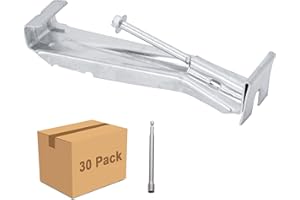 LARNORJE 30 Pcs Hidden Gutter Hangers 5 Inch - Aluminum Gutter Brackets with Pre-Inserted Screw Clip Style for Sagging Rain Gutters, Heavy Duty Gutter Fasteners for Gutter Repair.