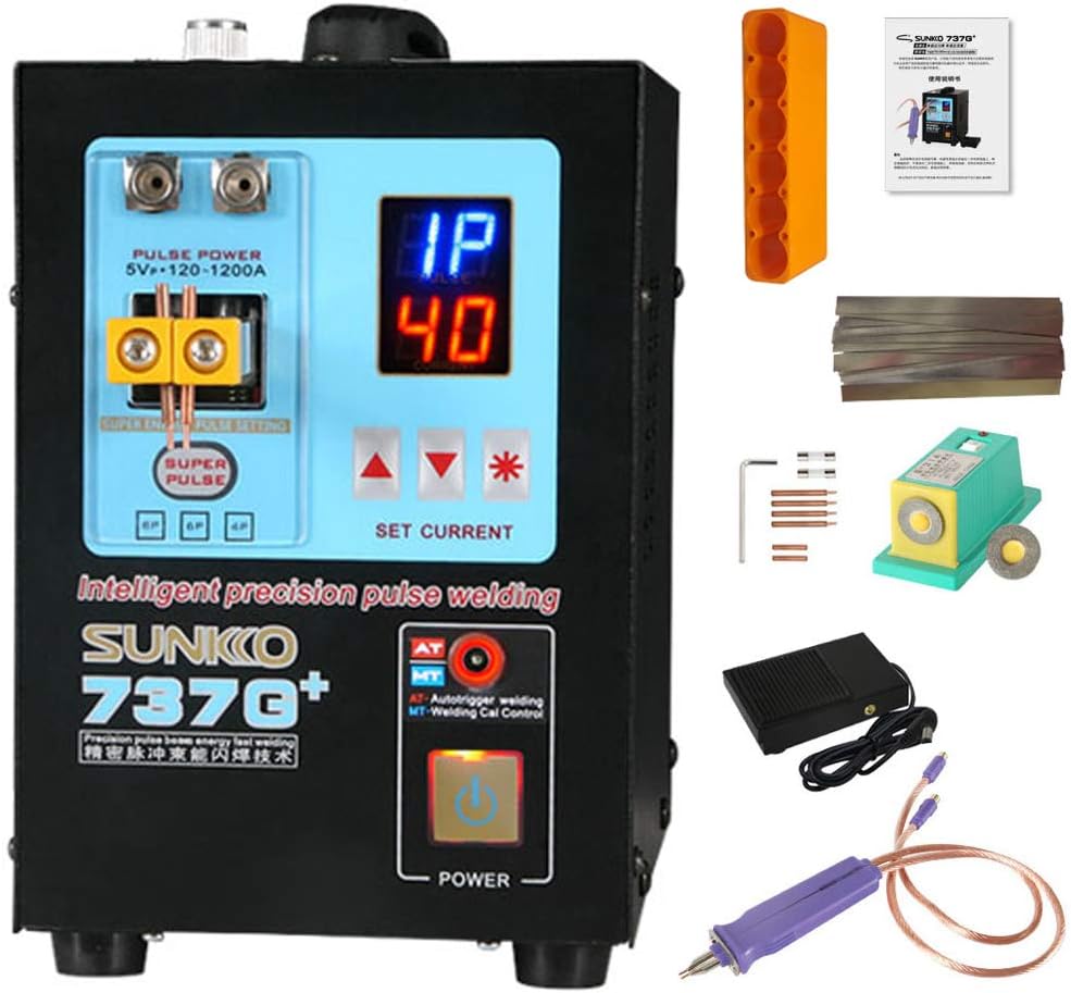 Bespick Spot Welding Machine 4.3KW Spot Welder with Pen Automatic Pulse Welder for 18650 14500 Lithium Battery Welding 0.15-0.35mm Nickel Strip with LED Lighting and Foot Pedal Control