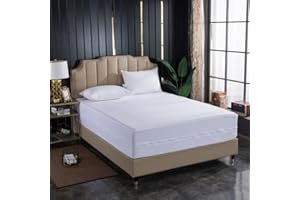 BOLBOM*S BolBom's Queen Bedding Zippered Mattress Encasement, Six-Sided Mattress Cover, 100% Cotton Protector, Elegant Mattress Encasement Depth 12" to 18" Perfect for Daily Use