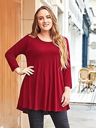 LARACE 3/4 Sleeve Shirts for Women Plus Size Tunic