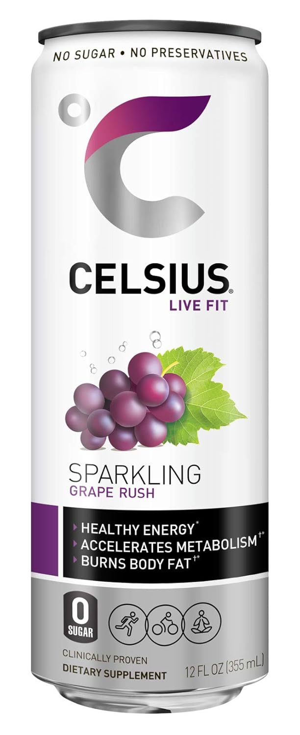 CELSIUS Sparkling Orange Fitness Drink, Zero Sugar, 12oz. Slim Can (Pack of 12) : Bottled Iced Tea Drinks : Grocery & Gourmet Food