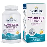 Nordic Naturals Complete Omega-3, w/EPA, DHA, &amp; GLA, Lemon - 120 Softgels | 565mg Omega-3 per serving. Supports healthy skin, cognition &amp; positive mood. Non-GMO. 60 servings per bottle.