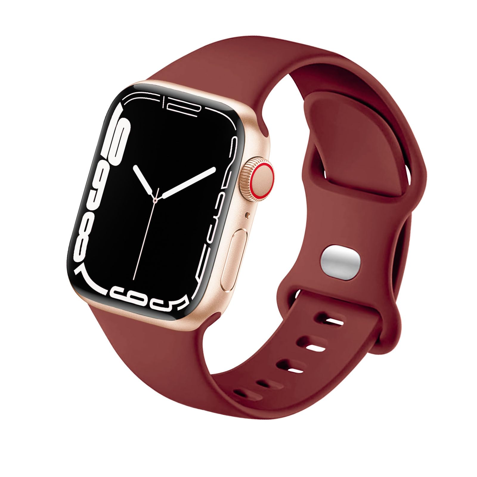 HdanMole Sport Strap Compatible with Apple Watch Straps 40mm 38mm 41mm 42mm 44mm 45mm 46mm, Silicone Strap Replacement for iWatch Bands Series 11 10 9 8 7 6 5 4 SE 3 2 1 Women Men, Wine