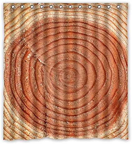 167 cm x183 cm (66 "x72") bathroom shower curtain, Tree ring patterns waterproof HD opaque custom shower curtain mildew, toilet polyester curtains.