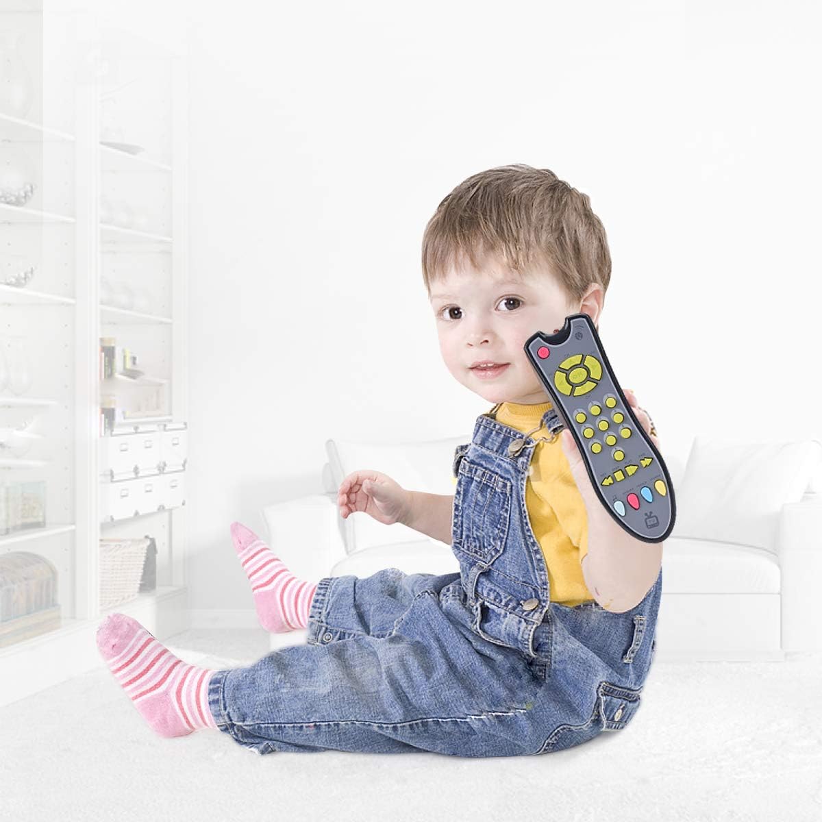 NUOEY Kids Musical TV Remote Control Toy with Light and Sound, Early Education Learning Remote Toy for 6 Months+ Toddlers Boys or Girls: Toys & Games