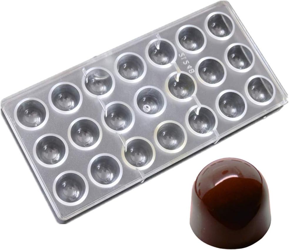 Latest 21 cavities bigger sylinder half ball shape PC Polycarbonate mold for chocolate baking bakeware fondant jelly moulds