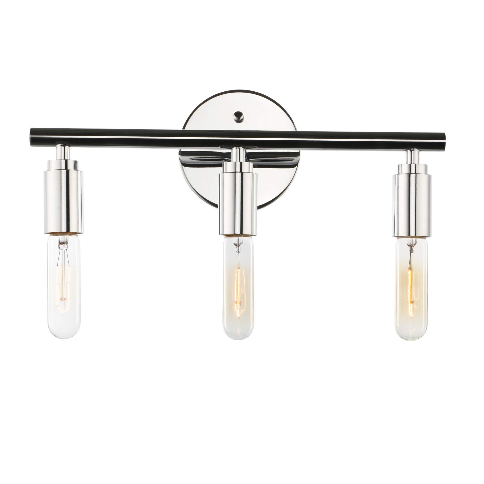 Phansthy 3 Light Sconce Modern Simple Style Wall Lights Vanity Mirror Light Suitable for Living Room Bedroom Kitchen Hall Bar E27 Bulb Base (Chromed)
