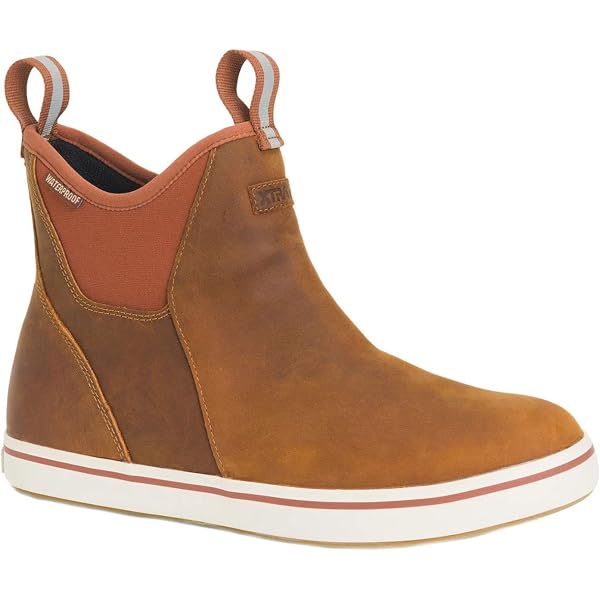Amazon.com | Xtratuf Leather Ankle Deck Boot Orange 7.5 D (M  display picture 3