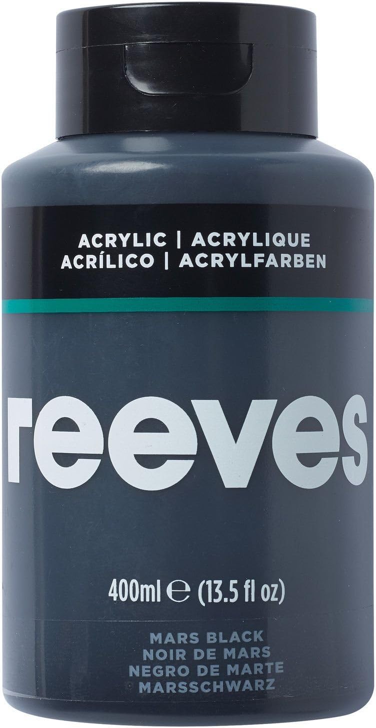 Reeves Acrylic Paint-400 ml, Mars Black, 400 ml