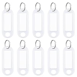 Uniclife 10 Pieces Key Tags 2 Inch Soft Plastic Key
