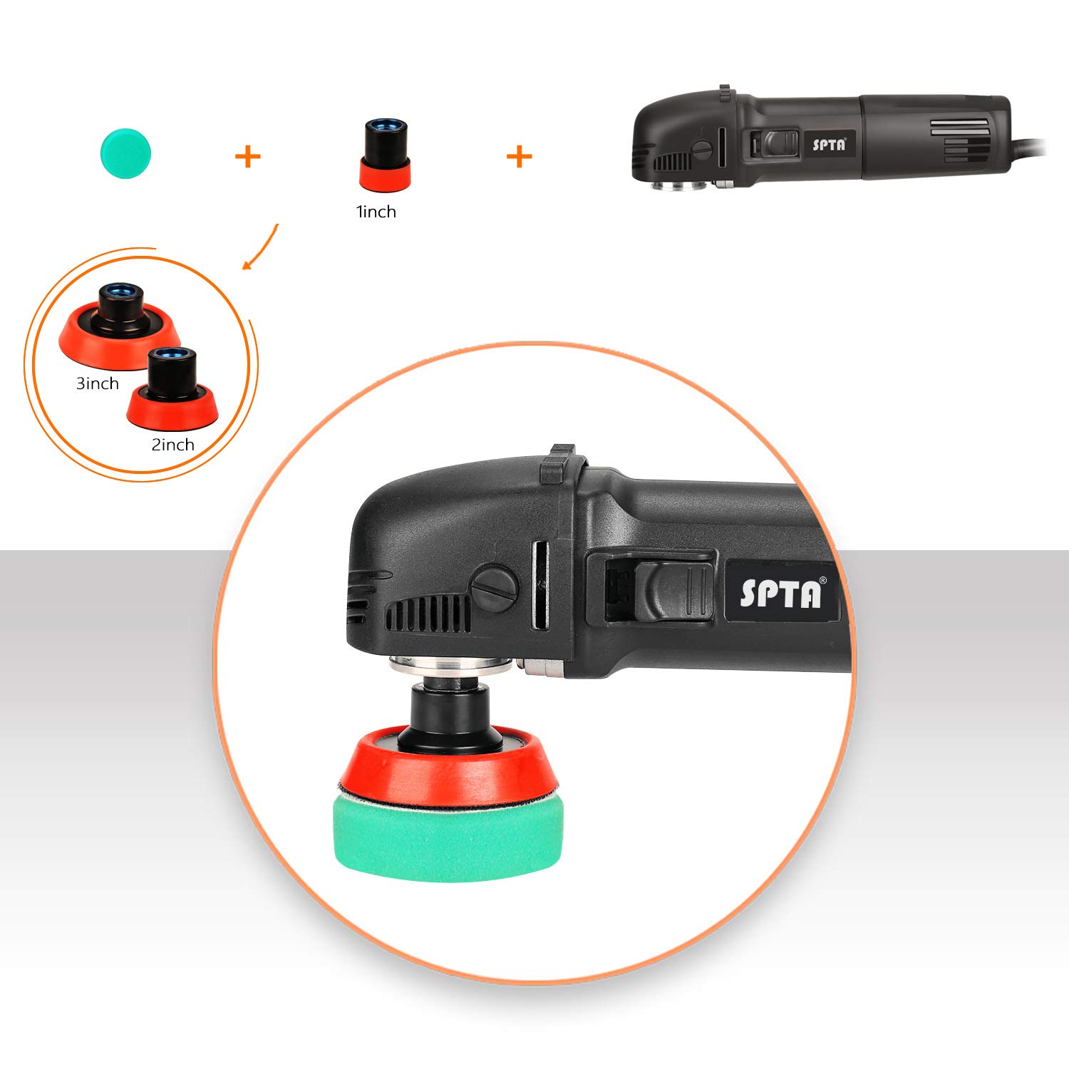 SPTA 75mm Mini Polishing Machine Rotary Polisher RO Polisher Auto