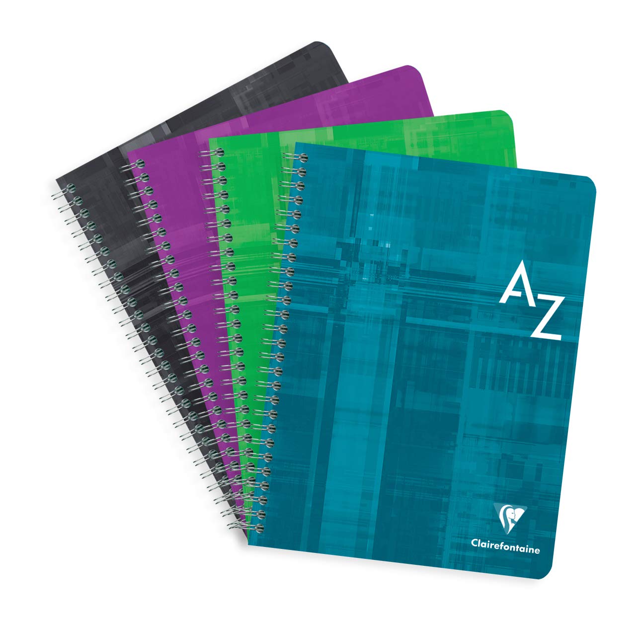 Clairefontaine 8998C - Set of 5 Spiral Indexes - Dimensions: 17x22 cm - 180 Seyes Ruled Pages - 90 g White Paper - Laminated Card Cover - Random Colours