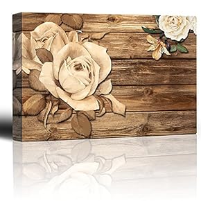 Antique Sepia Colored Roses Placed on Wood