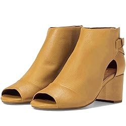 MOOMMO Women Peep Toe Sandals Booties Heeled Yellow