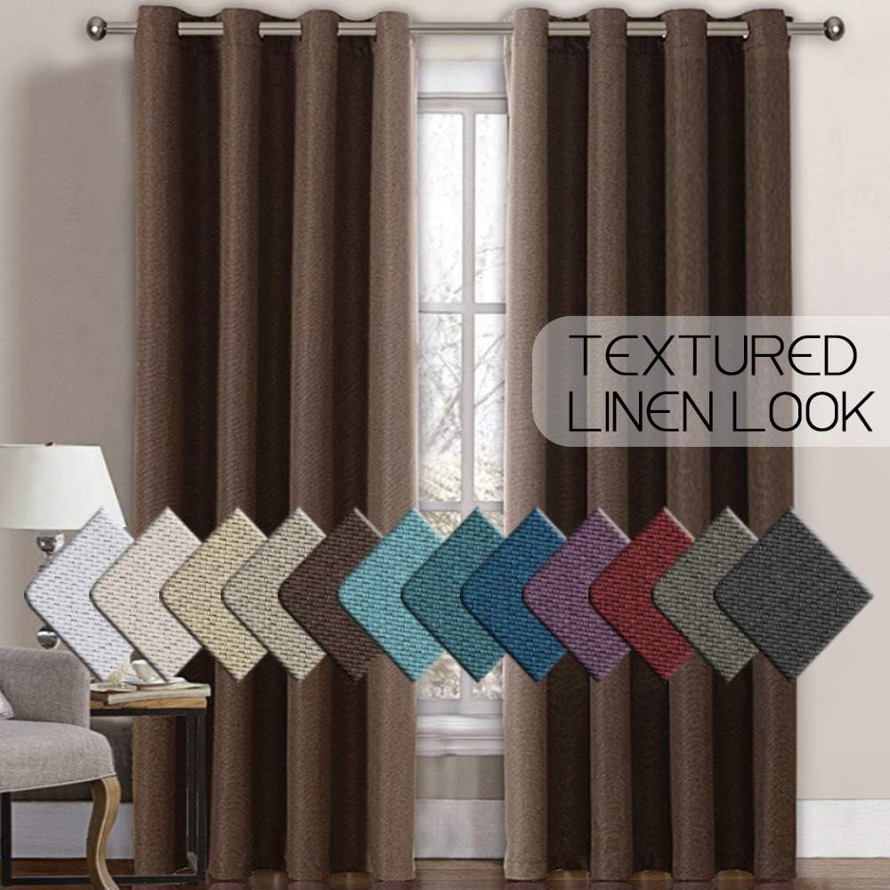 Amazon Com H Versailtex Linen Curtains Room Darkening Light