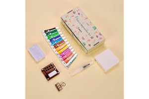 Original Tobios Mini Wooden Watercolor Paint Set – Compact Travel Art Kit with 12 Colors, Refillable Brush & Sketchbook – Unique Creative Gift for Birthdays, Holidays & Art Lovers