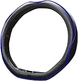 ISTN Microfiber Leather Car Steering Wheel Cover 15 inch D Shape Black/Blue view 5
