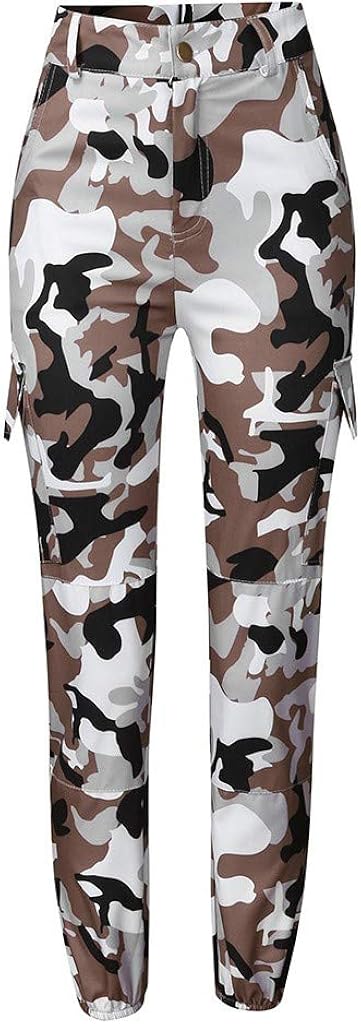 Women Summer Modal Camouflage Sports Fitness Yoga Leisure Cargo Pants: Clothing