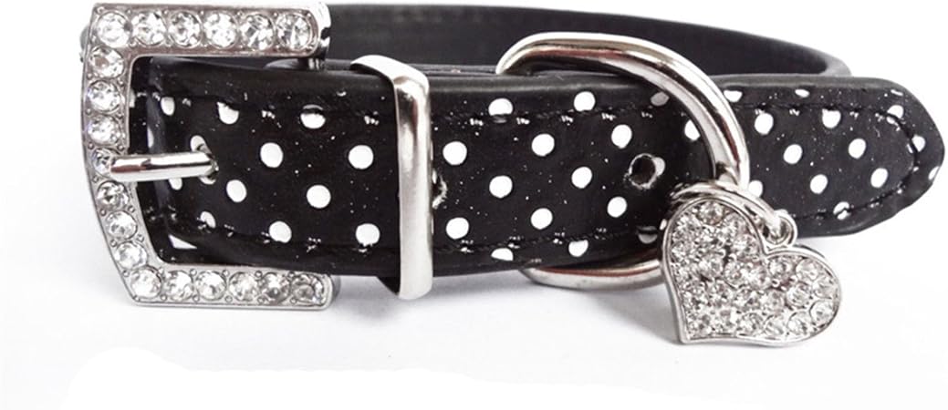 ECYC Bling Rhinestone Collar de Perro con Lunares, Collares ...