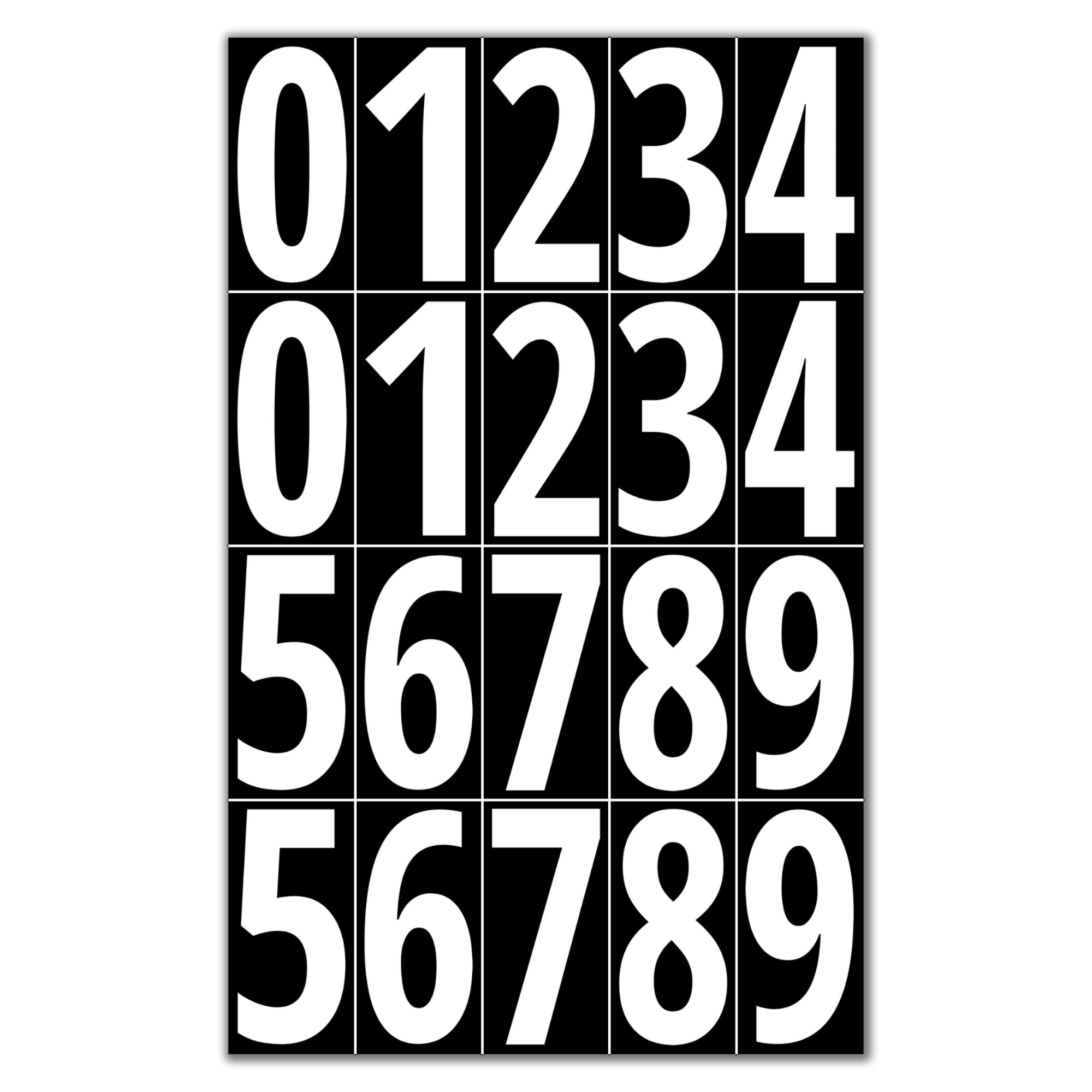 400 Pieces, 75mm - Vinyl Number Stickers, Waterproof Stick on Sticky Numbers - White Numbers
