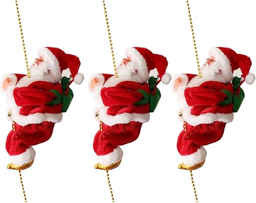 Amazon Com Pack Of 3 Electric Animated Climbing Santa Claus On