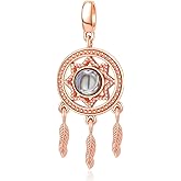 SOUKISS Dream Catcher Charms 925 Sterling Silver Crystal Pendant Feather Flower Bead for European Bracelet Necklace