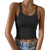 Artfish Women's Sleeveless Tank Top Form Fitting Scoop Neck Ribbed Knit Basic Cami Shirts