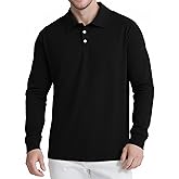 VVWVO Men's Long Sleeve Polo Shirts for Men, Casual & Work Golf Polo Shirts with Split Hem,Stylish Collared Shirt