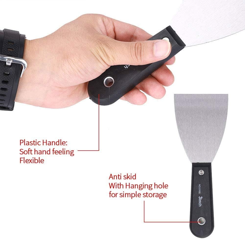 7Pcs Filling Knife Set Flexible, Wallpaper Scraper Stainless Steel Putty Knife Filler Knifves, Wall Filler Paint Scraper Tool - Image 4