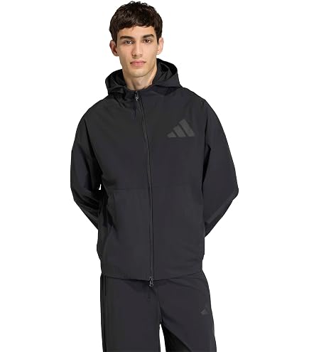 Adidas Climastorm 3-Stripes Jacket S Black/ Black at Amazon Men's