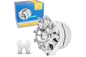 E EZEXPREZE New Chrome 1 Wire Self Exciting Alternator High Output 120Amp Replacement for GM 305 350 BBC SBC 10SI for Chevy for Buick Street Rod Hot Rod