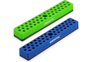 EMENTOL 2PCS 1/4" Magnetic Bits Holder Set - Green and Blue, 86PCS Hole, Bit Organizer with Strong Magnetic, Magnetic Bits Organizer, 2 Pieces