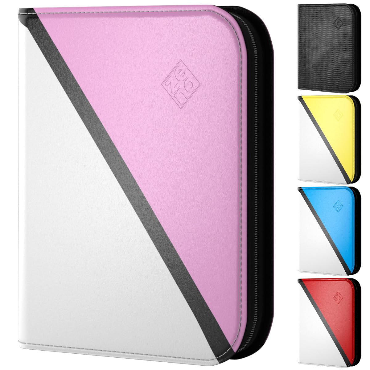 Trading Card Binder 4 Pocket – With 50 Pages + 400 Slot Capacity, Top Loading Sleeves, PU Leather Cover, Card Folder & Collector Album for Standard Size Trading Cards, TCG & Sports Cards - Pink — image 1