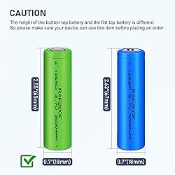 RAFZCCF 18650 Rechargeable Battery, 2Pack
