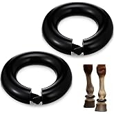 2 Pcs Rubber Fetlock Ring with Nylon Closure Horses Fetlock Protection Boot | Fetlock Ring for Riding Turnout Horse, Black Protection Boots for Wound Management Laminitis Abscess Treatment